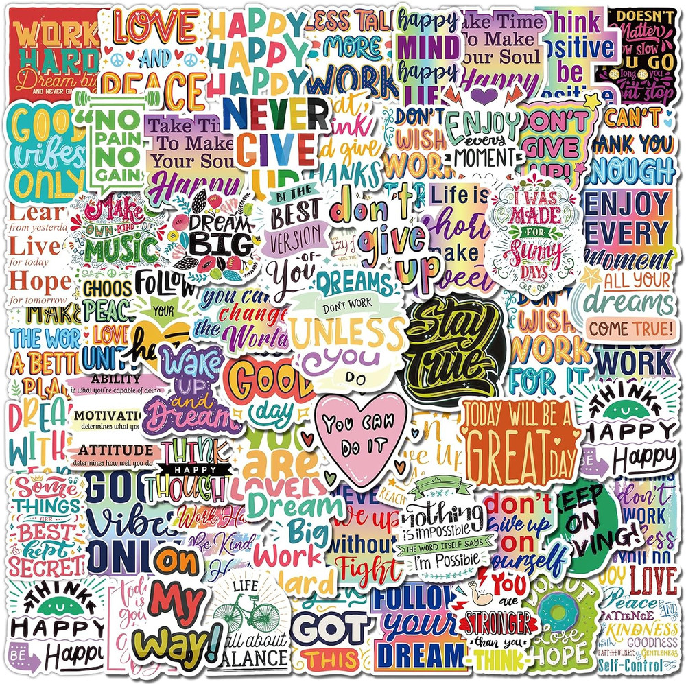 300 PCS Motivational & Positive Affirmation Sticker Pack – Inspirational Vinyl