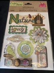 Crafter’s Square Nature Glitter 3-D Pop Up Stickers 16 Pcs Set Of 2