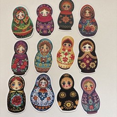 40 RUSSIAN NESTING DOLLS STICKERS MATRYOSHKA STICKERS JOURNAL PLANNERS RNIP3