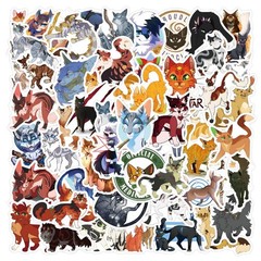 60PCS Warriors Cat Stickers for Kids Teens Adults, Cartoon Kids Stickers for …
