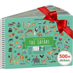 Safari Animal Sticker Book Kids 500+Stickers 12 Scenes 12 Coloring Pages Craft