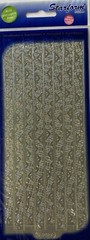 SILVER FLOWER BORDER Outline Stickers(4”x9”)Starform•Garden •Strips•Blooming