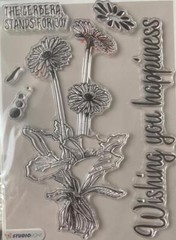 New Veer & Moon Flower Language A6 Clear rubber Stamp Gerbera free USA ship