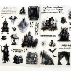 Gothic Night Halloween Stickers 2 Sheets Junk Journal Collage