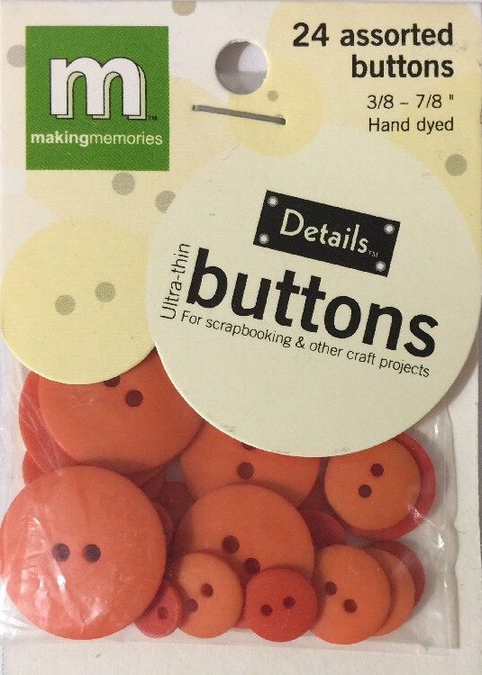 ORANGE CIRCLE ULTRA-THIN BUTTONS(24pc)Making Memories•Asst. Sizes 3/8″-7/8″
