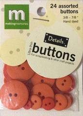 ORANGE CIRCLE ULTRA-THIN BUTTONS(24pc)Making Memories•Asst. Sizes 3/8″-7/8″