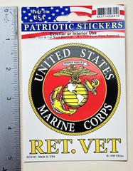 Patriotic Stickers. United States Marine Corps (Water, Sun & Car Wash Resistant)