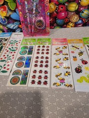 Sandylion Mrs. Grossman’s Bug Flower Sticker Sheet Folder Pencil Box Eraser Lot