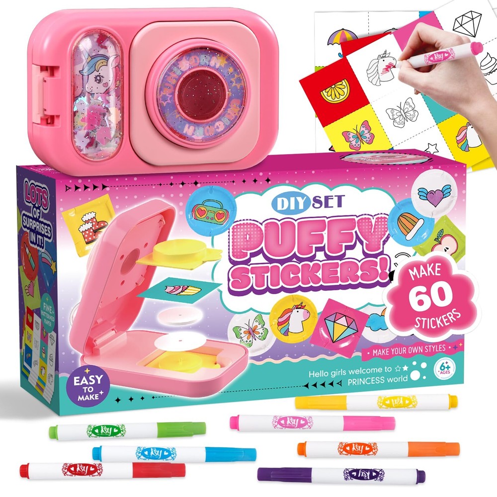 Sticker Maker Kit for Kids – DIY Unicorn Puffy Sticker Art & Crafts Kit for G…