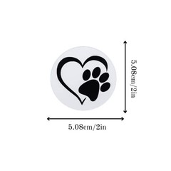 Heart-Shaped Paw Print Stickers for Animal Awareness – 250 Labels for Pet Lovers