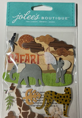Jolee’s Boutique Safari Animals Stickers EK Success 4PC Dimensional Scrapbook