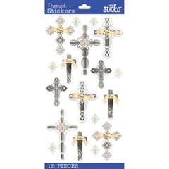 Crafts Stickers Sticko Inspirational Words Crosses Faith Joy Peace Love Believe
