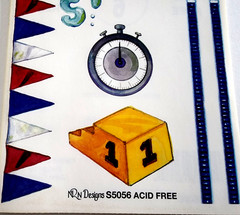 Vintage NRN Designs Swim Team Stickers Borders 12″ Sheet Scrapbook Pool Meet NOS
