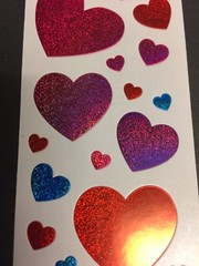 Heart Sticker Mod Vintage 80’s 90’s Glitter Glittery Red Pink Purple Blue Hearts