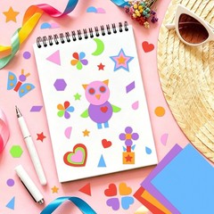 1740Pcs Foam Stickers Colorful Foam Shapes Stickers with Star Moon Heart Self…