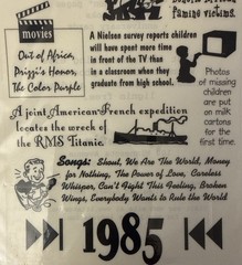 IT HAPPENED IN 1985 Timeless Moments Mylar Stickers(5”x12”) Years•Card Making•