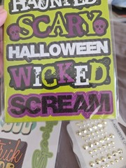 Studio G Halloween Scrapbook Kit Lot 6PC Chipboard Stickers Gems Pumpkin