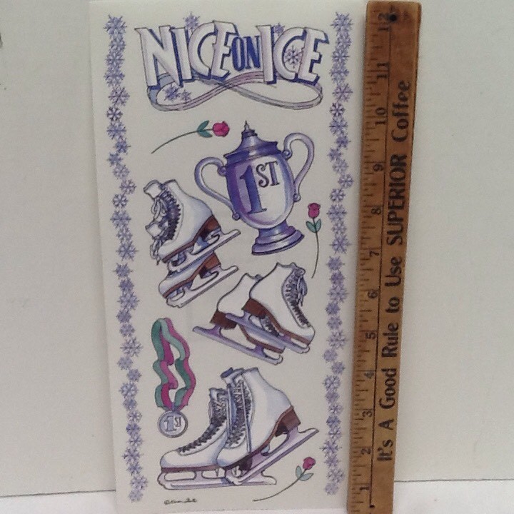 12″ ICE SKATING Skates Borders SCRAPBOOK Stickers by Sticker Parade