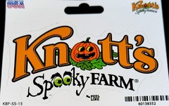 KNOTT’S SPOOKY FARM STICKER✨🎃👻🎃✨4 1/2” X 2 1/2”✨HALLOWEEN✨SCARY✨PARTY🎉💫