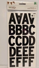 American Crafts DIY Shop Large Letter Stickers Kraft & Black- Lot of 3