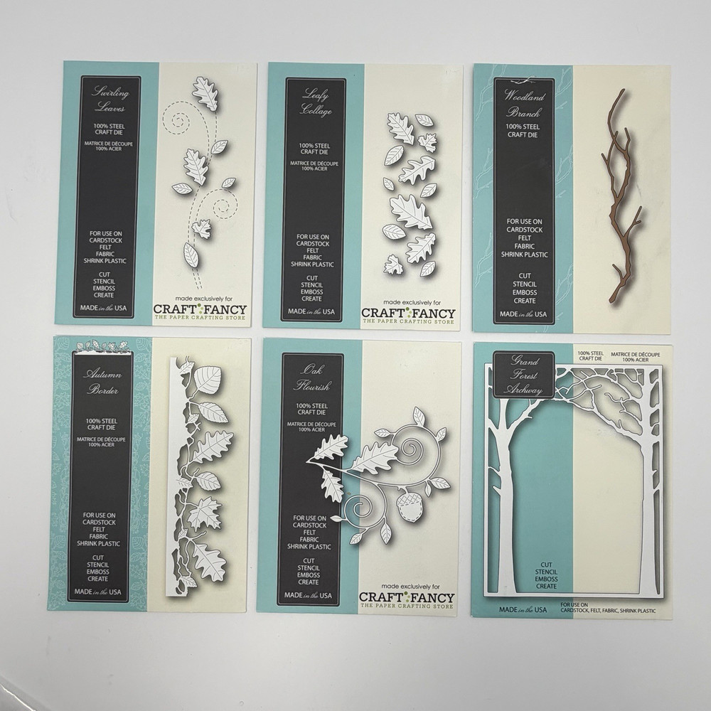 Memory Box Dies LOT of 6 Leaf Frame Branch Oak Autumn Border Forest Archway
