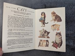 Lot of 2 Dover Sticker Books Unused 1991 Old-Time Cats 1996 Old Time Pets