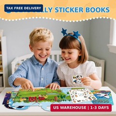 6 Sets Reusable Sticker Book for Toddlers 3-6, Jelly Sticker Books for Toddler,
