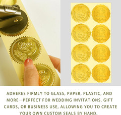 200 Gold Metallic Embossing Stickers for Certificates and Awards Sealing