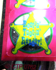 Vintage CTP Rootin Tootin Reader Shiny Foil Sheriff Star Stickers 1 Full Sheet +
