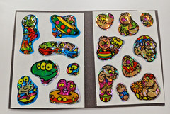 Vintage 1980s Prism Sticker Lot Reflective Hologram Pigs Aliens Rare KEM Unused