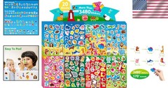 1300+ Stickers for Kids, 8 Sheets Cute Animal Stickers Bulk for Classroom Crafts