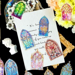 30-Piece Holographic Clear Stained Glass Window Stained-glass