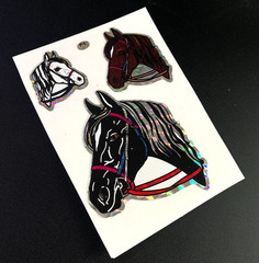 HORSE farm animal VINTAGE vending sticker prism prismatic holographic foil holo