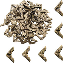 100PCS Bronze Metal Book Corner Protectors Vintage Scrapbook Edge Guards