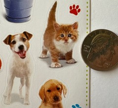 PUPPY & KITTY Kid Squad Stickers(18pc)AGC…Pet…Paw print…Companion…Card Making…