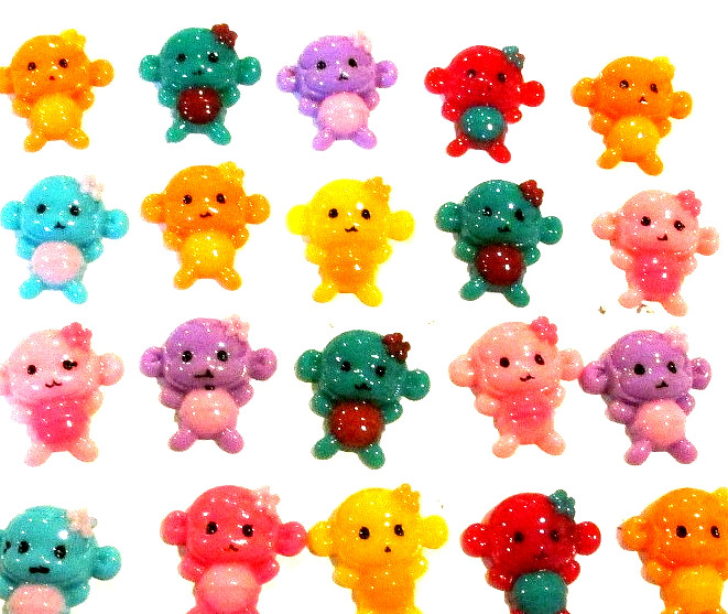 Lot of 20 Multicolor Little Girl Monkey Flatbacks For Crafting – NEW (#32)