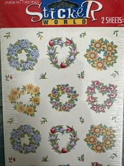 Vtg Fragrant Scratch & Sniff Floral Wreath Stickers American Greetings Sealed