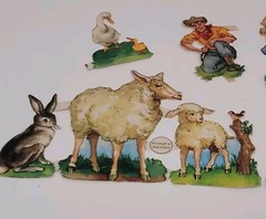 Vtg Cowboys Die Cuts + Farm Animals Mixed Lot 6 Crafts Journals Crafts Germany?