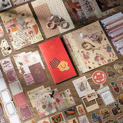Vintage Scrapbook Supplies Aesthetic Journaling Kit, Scrapbook Papers Quote Stic