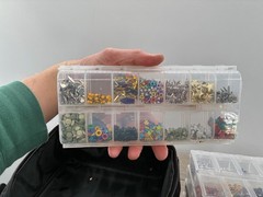 Craft Mates Embellishments Beads 6 Lockables Organizers Junk Journal Craft Lot