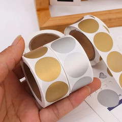 600Pcs Gold Silver Round Scratch Off Stickers Labels DIY Party Game Supplies