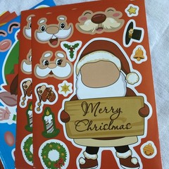 72 Sheets Christmas Stickers Build a Face Make Your Own Santa Elf Gingerbread