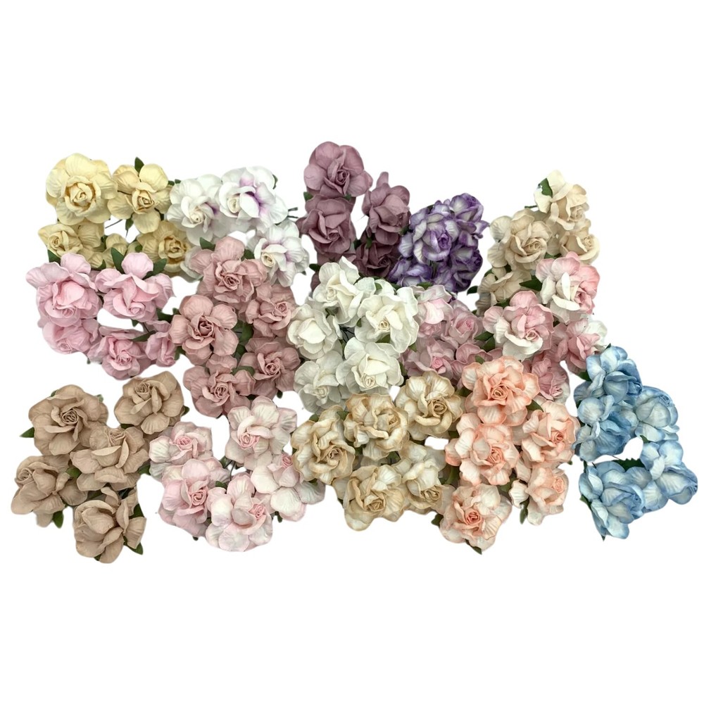 75 Special Mix 15 Colors (2″or5cm) Paper Flower Wedding Scrapbook (R40-75all/C3)