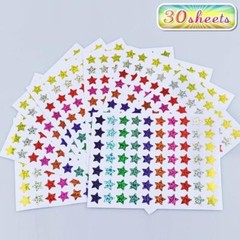Pcs Small Star Stickers for Kids Reward, Foil Star Stickers, Holographic 2100