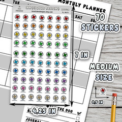 Fan Stickers, Mini Icon Reminder Planner stickers, Journals, Scrapbooks