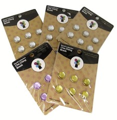 Imaginisce Lot of 5 packs Cha Ching Brads White Pink Yellow Bazzill 30 pcs