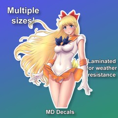 Sailor Venus ticker, anime girl laminated glossy vinyl waterproof Sailor Moon