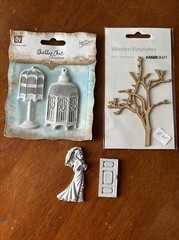 Shabby Chic & KaiserCraft Lot New Tree Birdcage Lady Door Adornments Craft
