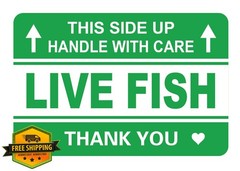 Live Fish Shipping Stickers 2×3 Inch 200pcs