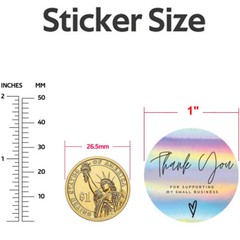 500Pcs Thank You for Supporting My Small Business Stickers Holographic Stickers